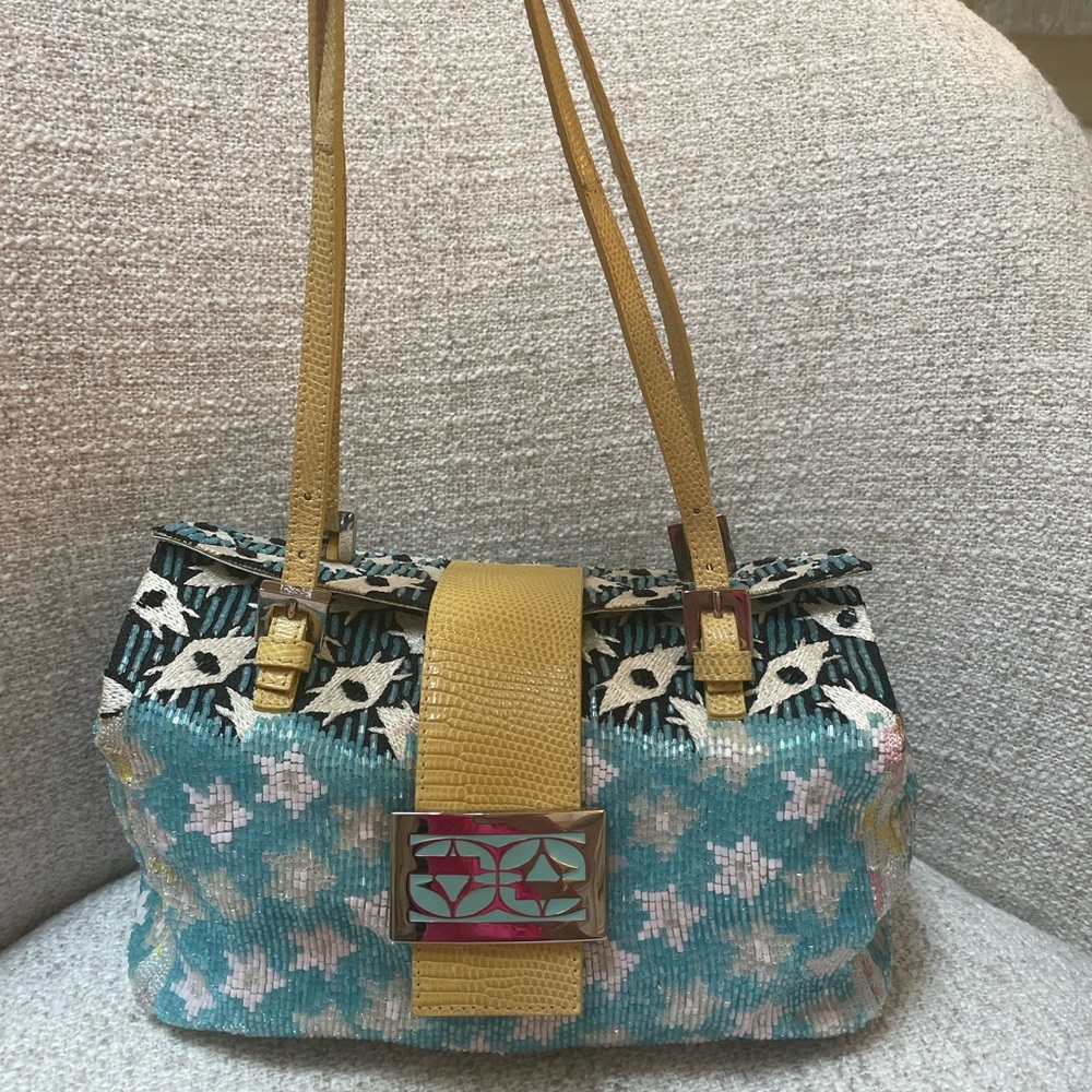 Authentic Fendi Beaded & Lizard bento box bag - Picture 4 of 17